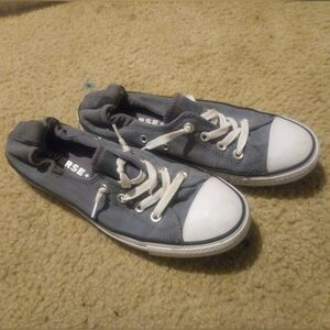 Converse Low-Top Slip Ons in Gray and White